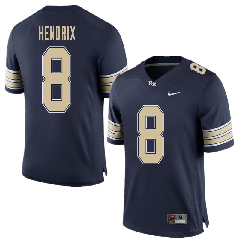 Men #8 Dewayne Hendrix Pittsburgh Panthers College Football Jerseys Sale-Home Blue